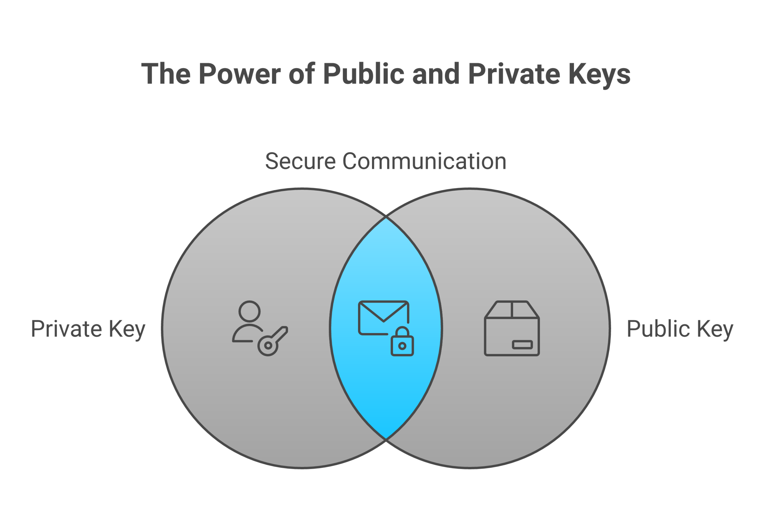 A simple way to understand keys: your private key unlocks your funds, while your public key is like a label for receiving them.